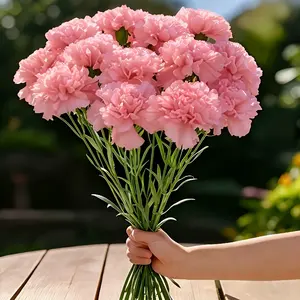 Artificial Carnation Flowers, Fake Plants, Faux Flowers, Artificial Bouquet, Mother's Day Valentine's Day Carnations, Suitable for Wedding Centerpieces, Bridal Showers, Table Decorations, Home Parties, Birthday Decorations, Artificial Flower Stems
