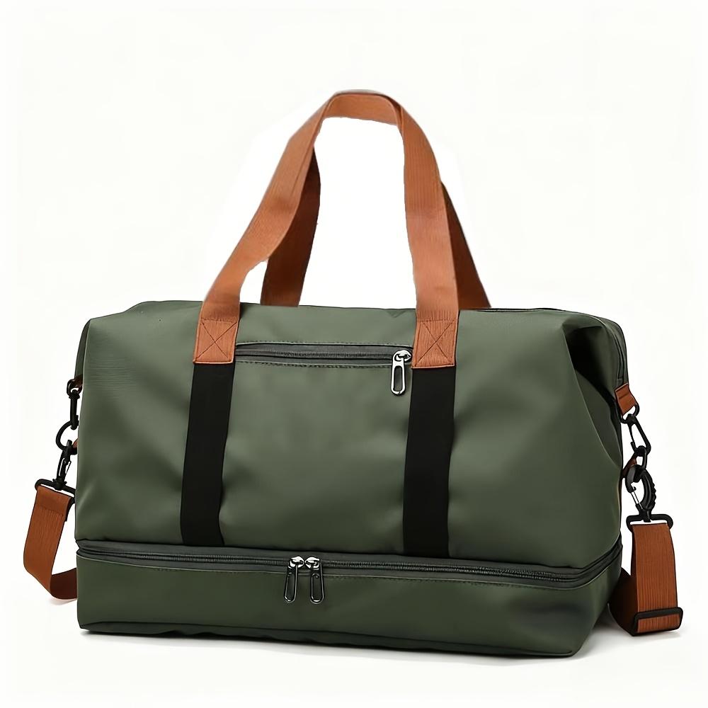 Deep Green Dry Wet Separation Fitness Bag! Lightweight & Large Capacity Travel Storage Luggage Bag Perfect for Short Trips, Business, Travel & Daily Use. Versatile Casual Shoulder Crossbody Handbag for Easy Carry