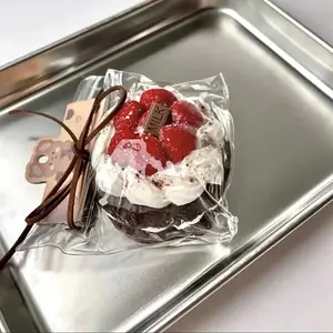 Chocolate Raspberry Tower Cake Hanging Decoration, Soft Slow Bounce Stress Relief Toy, Food Grade Silicone, Portable Travel Gift