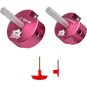 2 count PVC Pipe Reamer Kit, PVC Fitting Saver, Plastic Pipe Fitting Reamer Socket Saver Plumbing Tool Includes 1 1/2'', 2'' for Schedule 40 Fits Standard 1/2" Drill