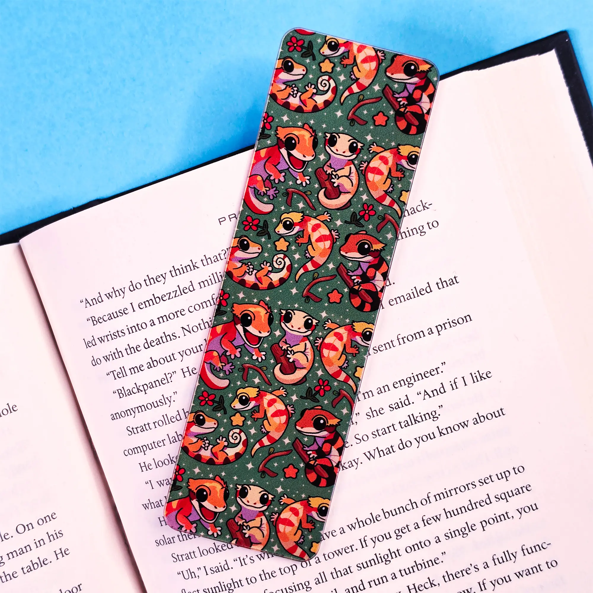 Cutesy Gecko - UV Printed Acrylic Bookmark