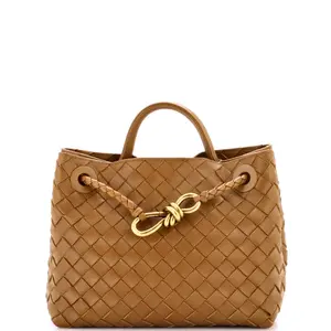 Pre-owned Bottega Veneta Leather Top Handle Bags Andiamo Top Handle Bag Intrecciato Nappa Small by Rebag