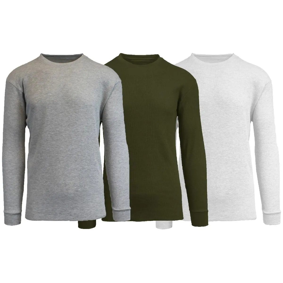 Heather Grey-Olive-White