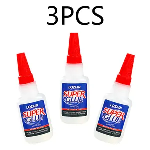 LOZLIN 3-Pack Super Strong Waterproof Adhesive for Plastics Metals Glass Wood Ceramics Flexible Durable Repair Ideal for Footwear Furniture DIY Projects