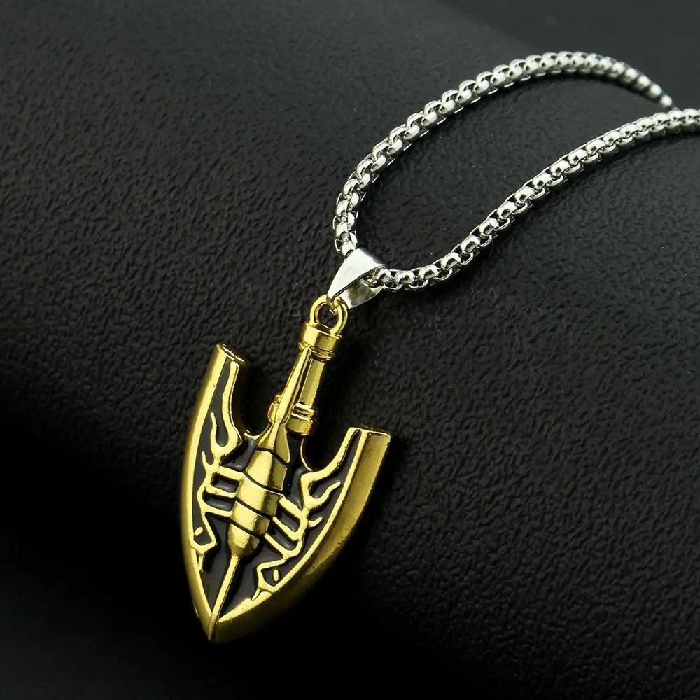 100% New Anime JoJo's Bizarre Adventure Kujo Jotaro Arrow Metal Pendant Chain & Link Choker Necklace, Daily Costume Jewelry Charm Gifts As the Picture