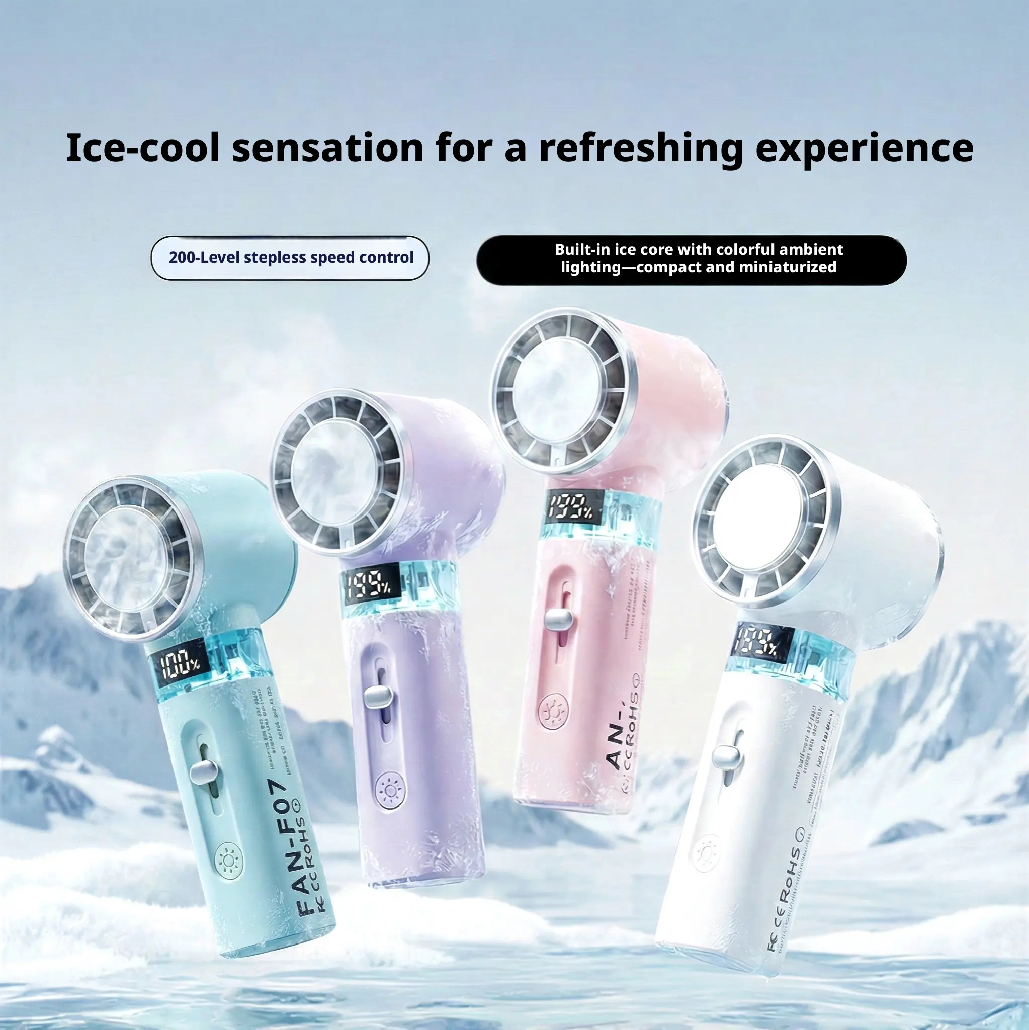 2026 Portable Handheld Turbo Fan Ice Compress Semiconductor Heat Dissipation 4000mAh Fast 1 Second Cooling Summer Mini Fan