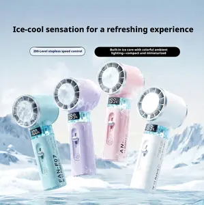 2026 Portable Handheld Turbo Fan Ice Compress Semiconductor Heat Dissipation 4000mAh Fast 1 Second Cooling Summer Mini Fan