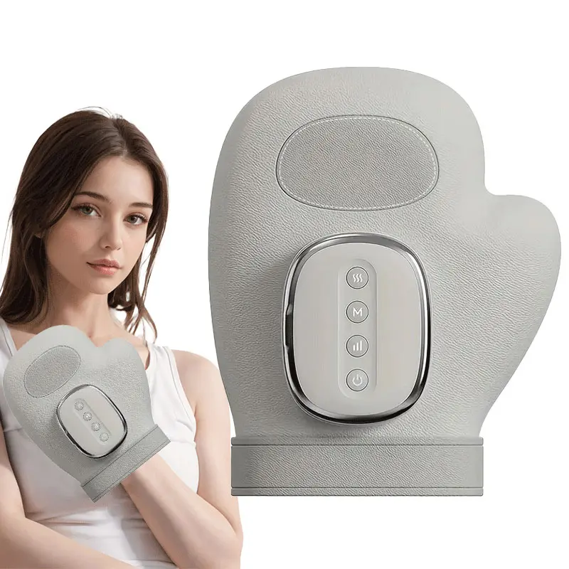 Hand massager with hot compress and compression functions, the hand can be adapted to the left hand or the right hand, and there are 5 compression levels, 3 modes and 3 heating levels, which are suitable for gifts for men and women.