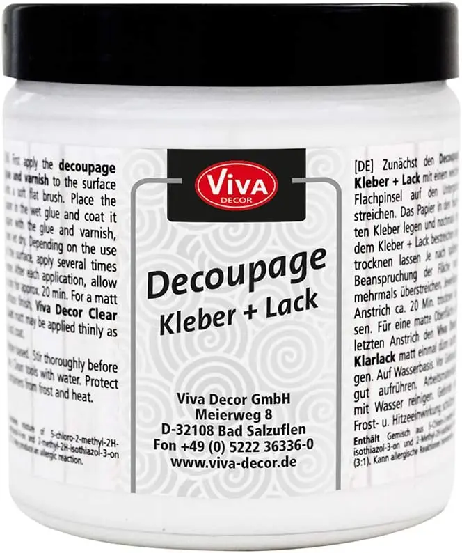 Viva Decor Decoupage Glue & Varnish 8.45oz-Clear, 8.45 oz, 8 Fl Oz