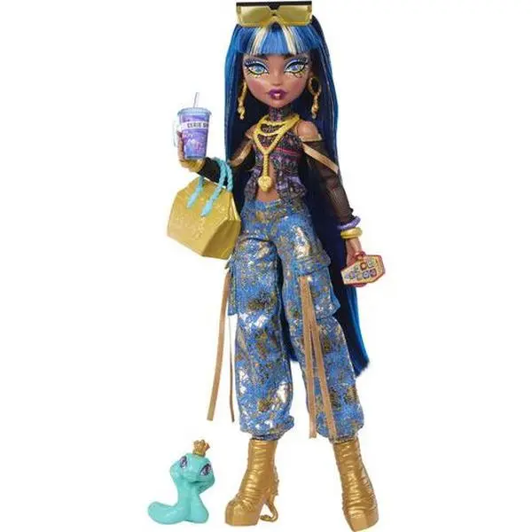 Monster High Core Cleo Collectible Paper Doll, Monsterhigh Collectibles Vinyl Figure with Shimmering Ribbons & Hand Scream Bottle