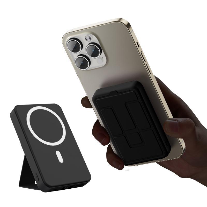 Magnetic  Wireless Portable Charger 10000mAh, with Built-in 3 Cables LED Display,Mag-Safe Battery Pack with Stand 22.5W PD Fast Charging for iPhone 15/14/13/12/Pro/Mini/Pro Max (Black) Android Devices