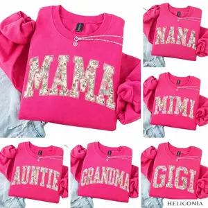 Custom Mama Heart Sweatshirt - Personalized Grandparent Gift , Floral Grandma, Gammie Shirt, Mama, Nana, Auntie, Mimi, Gigi, Mamaw, Mother Days shirt,