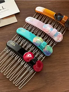 Acetate Bow Comb, Invisible Side Fringe Clip, Reverse Front Hair Pin for Baby Hair Elegant & Versatile