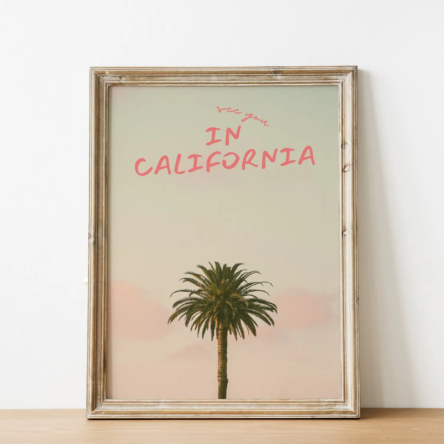 California Poster, Beach Decor, Coastal Poster, Palm Tree, Travel Wall Decor, West Coast Gift, California Love Print