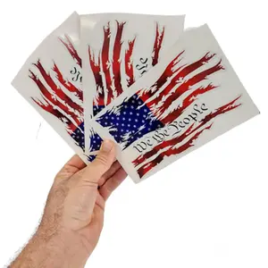 We The People American Flag Vinyl Car Decal Sticker Constitution Cars Trucks Vans Walls Laptop White 4 inches x 6 inches
