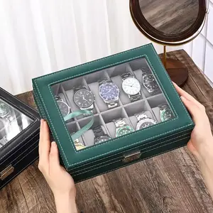 Green Color Fine Velvet Premium 10 Slot Watch Box - Elegant Storage Solution for Watch Enthusiasts