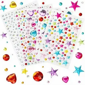 Self-adhesive Rhinestone Sticker, Multi-color Gemstone Embellishment Decals, Craft Jewel Stickers for DIY Arts, Crafts, Decoration
