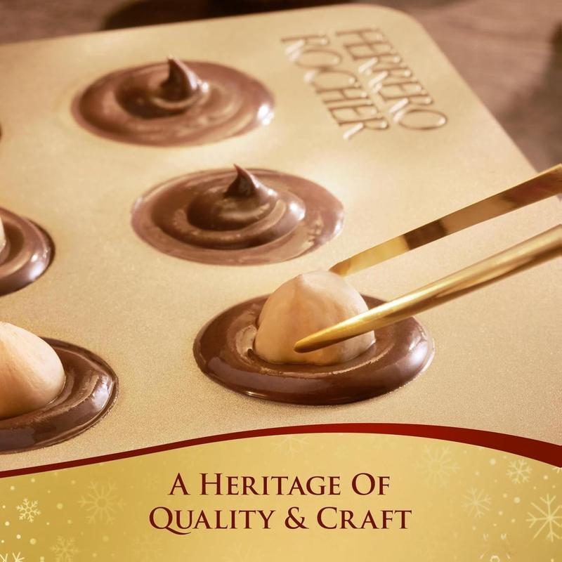 Ferrero Rocher, Premium Milk Chocolate Hazelnut, Individually Wrapped Chocolate Gift Box, 24 Count, 10.6 oz