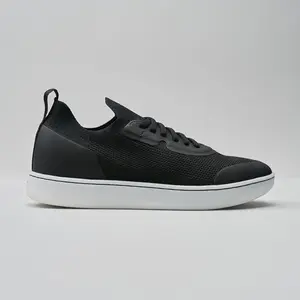 Made Plus Skiff2 Black Sneaker Athletic Casual Non-marking Rubber Durable Tread Upcycled from 6 Plastic Water Bottles