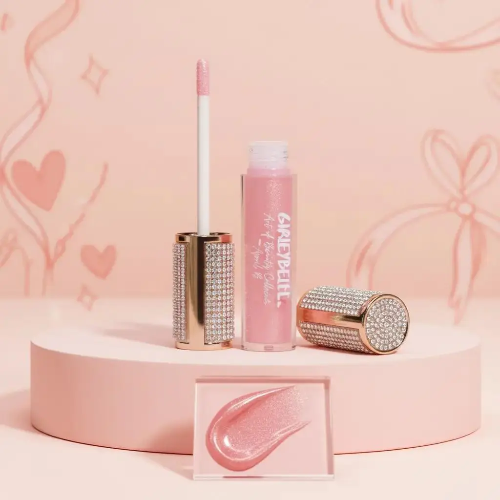 Girley Bell's Boss Bling Lipgloss Long-lasting Yummy Pink Shade with Diamond-like Applicator for Glamorous Party & Daily Use