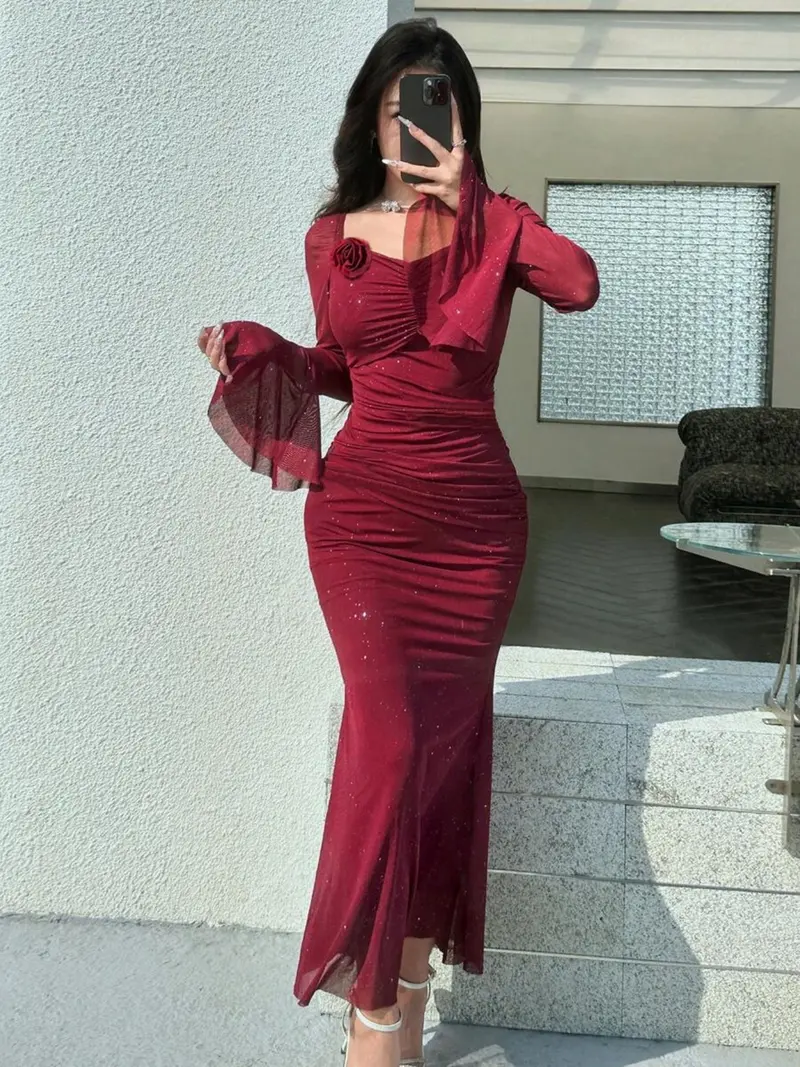 casual bodycon dress longsleeve - TikTok Shop