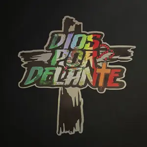 GoodLittleGoods 2Pcs Dios Por Delante Holographic Car Decal - High Definition Waterproof Sticker, Durable for Laptop, Hardhat, Bumper, Helmet, Car, Gear