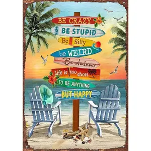 Retro Tin Signs Vintage Signs Beach Canvas Print Surfing Boards