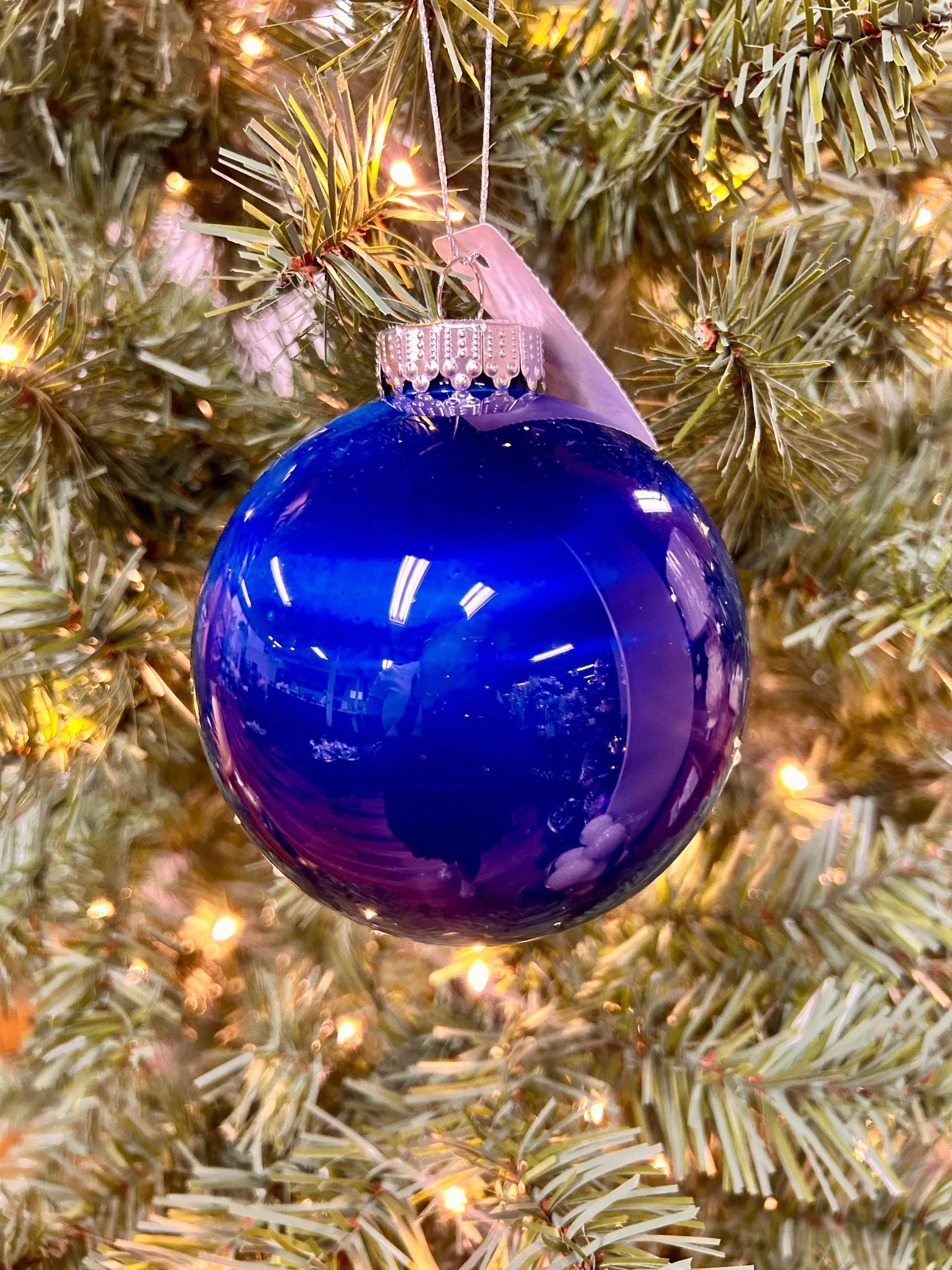 4 Inch Navy Blue Lacquer Ornament Ball
