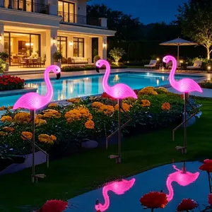 3 Solar Firebird Outdoor Decor Lights, Automatic Charging, Garden Pool Decoration, Festive Holiday Lighting, Energy Efficient G Rating