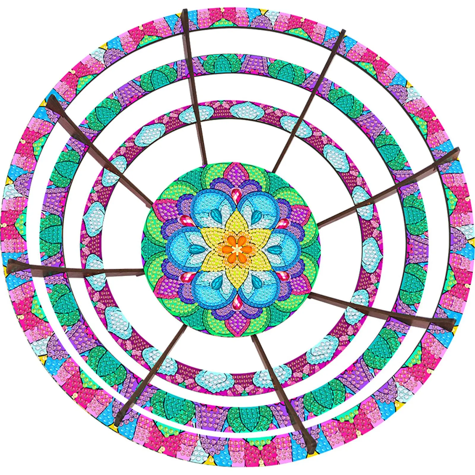 Diamond Painting Kit DIY Diamond Wooden Snack Storage Tray Diamond Art Painting Candy Plate DIY Handmade Dot Diamond Decorative Plate for Parties Festivals Family Gatherings