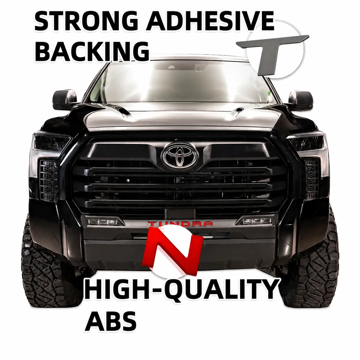 2022-2026 Toyota Tundra Front Bumper Letter Inserts, 3D Raised TUNDRA Emblem Badge, ABS Exterior Trim Accessories