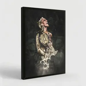 Charles Do Bronxs Oliveira UFC Poster Brazilian MMA Champion Motivational Wall Art Canvas Prints for Home Decor 16x24 Inches Eco-Friendly Fade-Resistant
