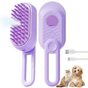 Summer Spring Gifts 3 in 1 Cat Steam Brush for Shedding & Grooming with Foldable Handle Pet Spray Hair Removal Comb for Cats Water Brush