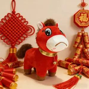 2026 Year Mascot Plush Toy, Creative Horse Design, Perfect Soft Cuddly Gift for New Years Eve, Adorable Stuffed Animal for Kids & Adults
