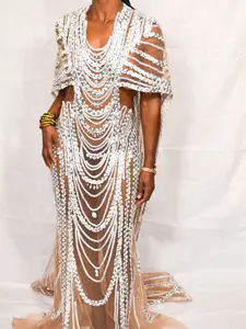 Majesty: Lace Maxi Dress Sequence Sheer Formal Elegant