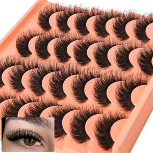 14 Pairs Fluffy Faux Mink Lashes Natural Look Cat Eye Lashes That Look Like Extensions Black Thick Voluminous Eyelash Extensions