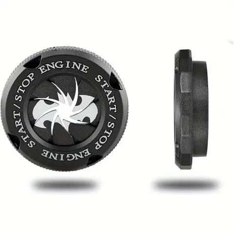 Rotary Engine Start-Stop Ignition Cover - Black Bat, Hero, Autobots Themed Lightweight Steel Vehicle Interior Upgrade, Contemporary Car & Motorcycle Interior Sticker, Biker-Friendly Easy Installation Accessory