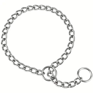 Heavy-Duty Stainless Steel Dog Choke Chain - Weatherproof, Adjustable Slip Collar with Lobster Claw Clasp for Large Breed Outdoor Training and Control
