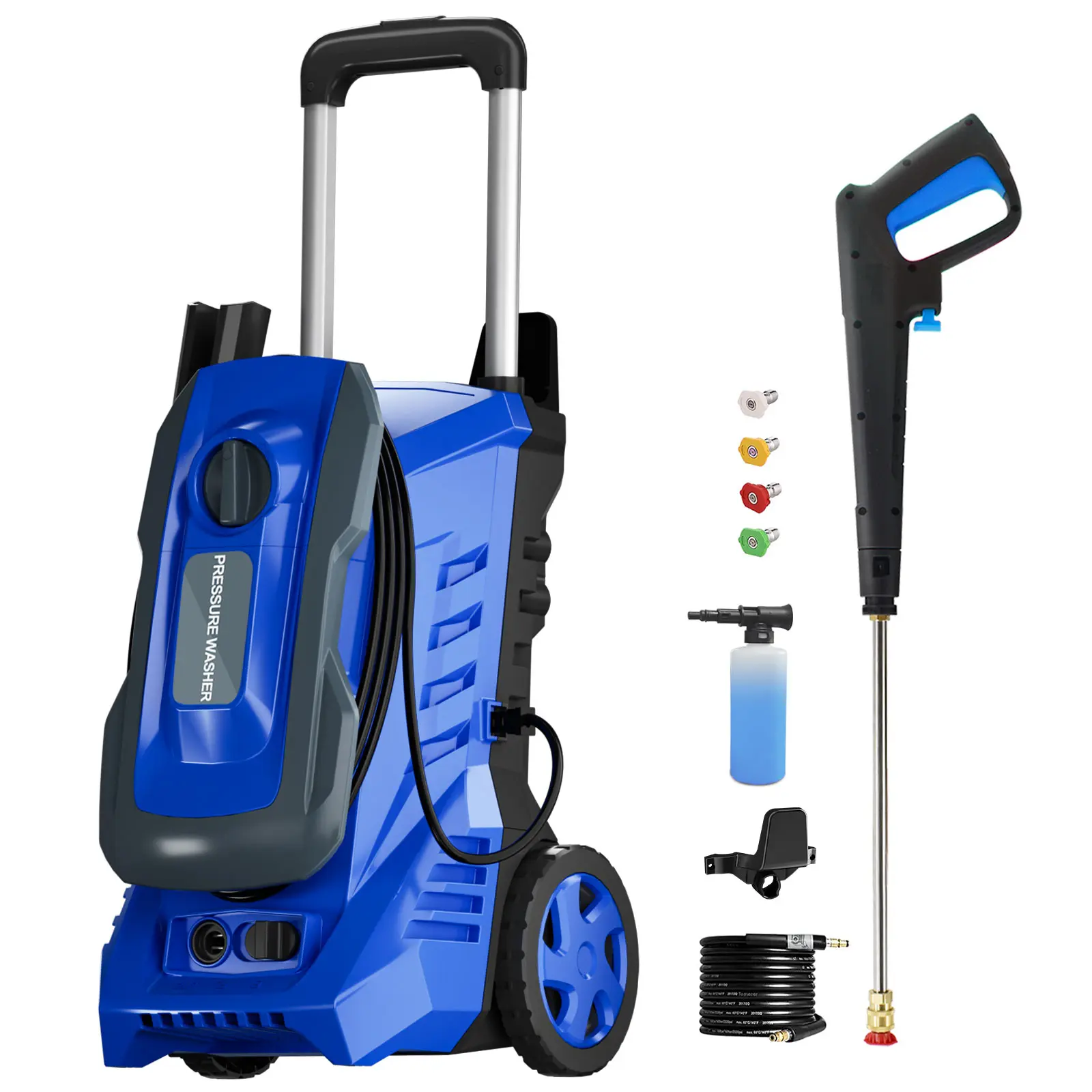 4200 PSI MAX 2.5 GPM Electric Pressure Washer, Lightweight Mobile Power Washer with 25FT Flexible High Pressure Hose, Multiple Spray Modes and Independent Foam Tank for Motorcycle, Sidewalk, Pool, Boat, Deck, Yard, Stair, Wall cleaning