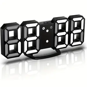 1PC Home 3D LED Digital Wall     digital Wall , LED  With 3 Adjustable Brightness Levels For Home Kitchen Office LED Night Light Decor  Adjust Brightness 12H/24H Time Date Temperature desk alarm clock