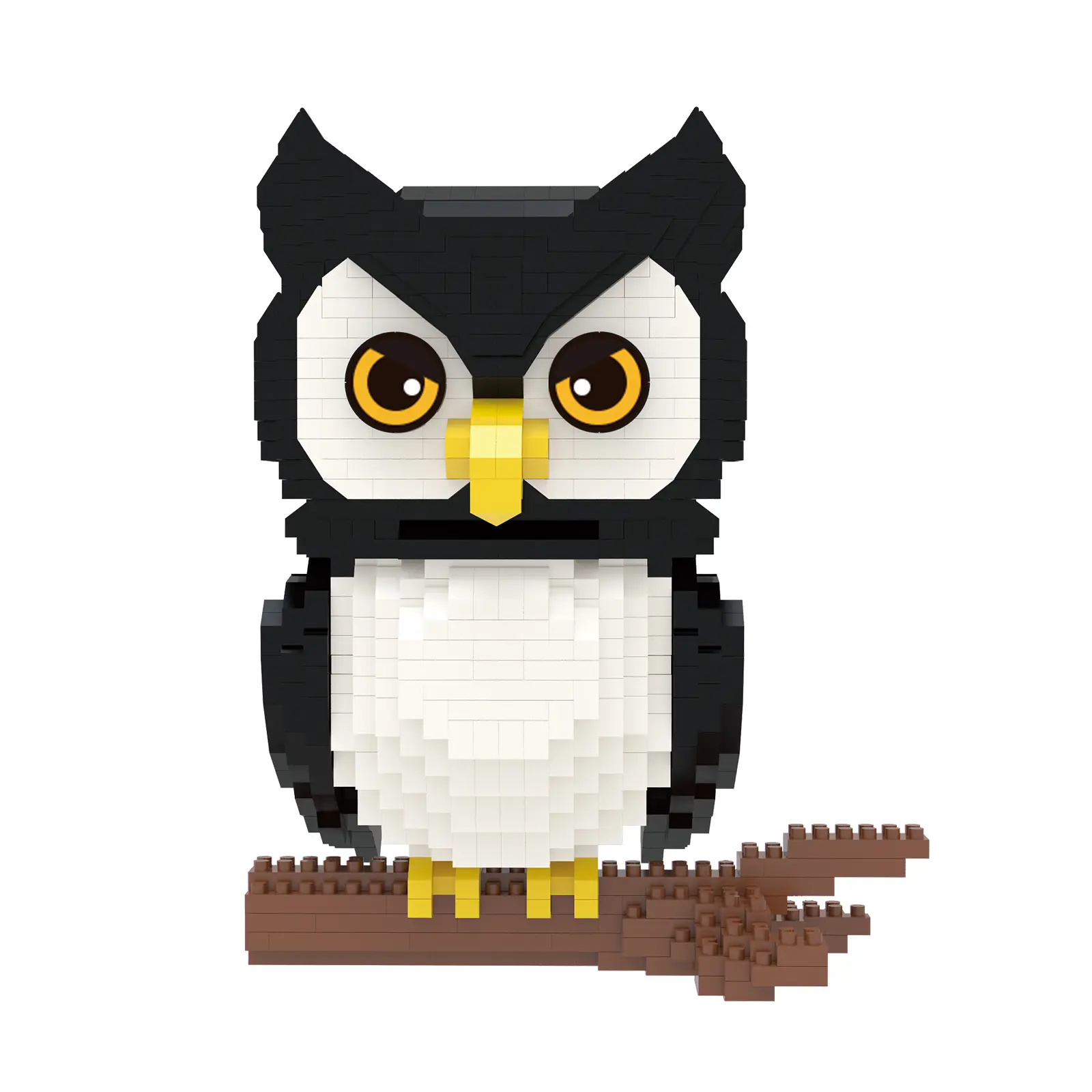 Larcele Animal Series Micro Building Blocks Owl Model, 1216-Piece DIY Mini 3D Toy Bricks Kit KLJM-07