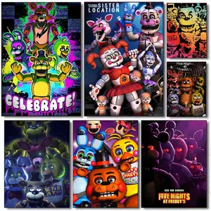 F-five N-nights Poster Art poster movie mural family childrens room wall decoration print Gift suitable for living room bedroom bar parlor home decor gift fade-Resistant, Non-sticky, vibrant Wall print Cartoon Animal Print