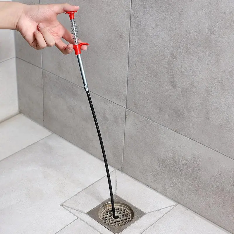 Stainless Steel Sewer Unclogging Tool, 1 Count Portable Reusable Drainage Clogging Remover, Drain Opener, Home Essentials, Cleaning Supplies, Summer Essentials Bathroom Supplies