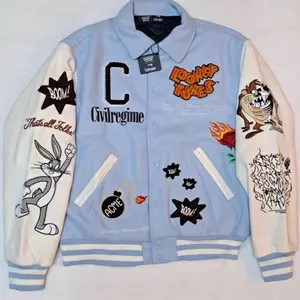 Looney Tunes x Civil Regime Menswear Varsity Jacket, Adult Men's Medium Size, Mens Casual Fashion Tops & Coats
