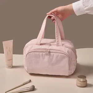 Large-capacity home makeup bag,Multi-Compartment Toiletry Bag portable makeup suitcase, cosmetic bag organizer box, portable storage bag, skincare product storage organizer bag with multiple layers of compartments, mother'sdaygift