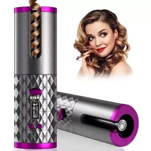 Wireless Automatic Hair Curler, 4000mah USB Charging, LCD Display Temperature Control, Portable Anti-Burn Lazy Hair Styler