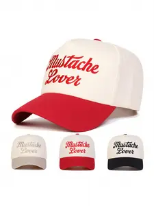 Unisex Mustache Lover Five-Sided Baseball Cap, Adjustable Sun Protection Hat for Men & Women, Casual Spring & Fall Outdoor Travel, Quality Caps