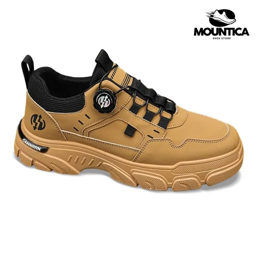 Men’s Rugged Low-Top Work and Hiking Shoes, Slip-Resistant Outdoor Sneakers, Thick Sole All-Terrain Footwear for All Seasons