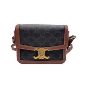 Pre-owned Celine FRANCE Crossbody Bags H2 Triomphe Arc de Triomphe Old Flower Tofu Bun H21329