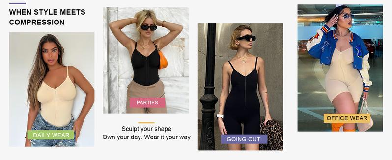 SHAPERX Shapewear for Women Tummy Control Bodysuits Zip-Up Comfort Ultra Stretch Fabric Customizable Fit Breathable Mesh Design Comfortable Fit SHAPERX Shapewear for Women Tummy Control Bodysuits Zip-Up Comfort Ultra Stretch Fabric Customizable Fit Breathable Mesh Design Comfortable Fit